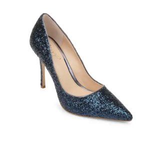 Jewel Badgley Mischka Azalea Pointed Toe Pump (Women) - Navy Glitter